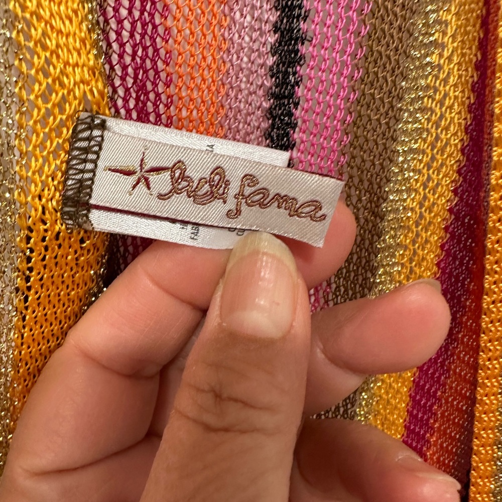 Multi Color Mesh Cover Up In Good Condition - image 4